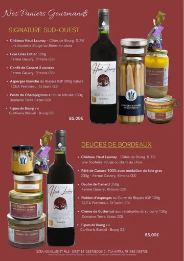 Paniers garnis pour les Fêtes, Bourg, Vignobles NOAILLES